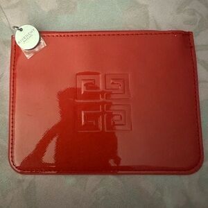 Givenchy Glossy Red Faux Leather Cosmetic Pouch  Novelty GWP